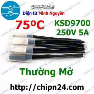 Cầu Chì Nhiệt KSD9700 Thường Mở 75 Độ Kim Loại (5A 250VAC) (bật nguồn do nhiệt độ quá cao)