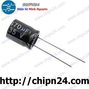 [10 con] (F256) Tụ hóa 470uF 35V Đen (10x13mm)