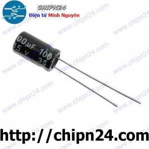 [10 con] (F253) Tụ hóa 100uF 35V Đen (6x11mm)