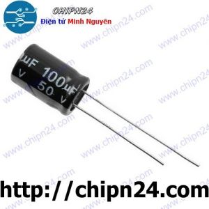 [10 con] (F253) Tụ hóa 100uF 50V Đen (8x12mm)