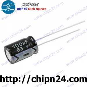 [10 con] (F253) Tụ hóa 100uF 63V Đen (8x12mm)