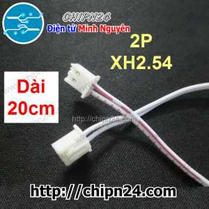 (P9) Dây bẹ trắng 2P XH2.54mm 2 đầu cắm dài 20cm