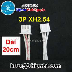 (P10) Dây bẹ trắng 3P XH2.54mm 2 đầu cắm dài 20cm