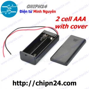 Hộp Đế pin 2 viên AAA (có nắp, có công tắc)