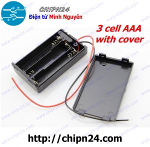 Hộp Đế pin 3 viên AAA (có nắp, có công tắc)