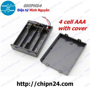 Hộp Đế pin 4 viên AAA (có nắp, có công tắc)