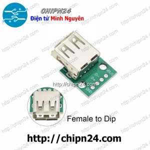 [KG1] Đế chuyển Adapter USB A Cái to DIP (PCB chuyển, Mạch chuyển)