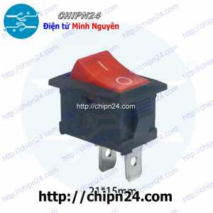 (F91.1) Công tắc bập bênh KCD1 Đỏ 2 Chân 2 Vị trí (15x21mm 6A 250VAC)