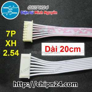 (P14) Dây bẹ trắng 7P XH2.54mm 2 đầu cắm dài 20cm