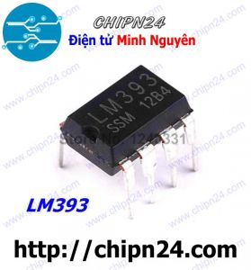 IC LM393 DIP-8 (LM393P LM393N LM393M 393) (IC khuếch đại thuật toán OpAmp)