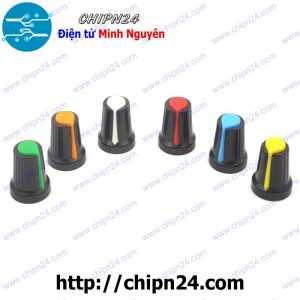 (F155) Nắp chụp Biến trở 15x17MM Đỏ (Dùng cho Biến trở WH148, Đường kính 15mm, cao 17mm, lỗ trong 6mm, Trục Hoa)