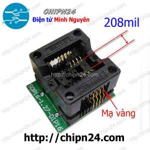 Đế nạp IC dán SOP-8 Thân Rộng 5.2MM (Đế Chuyển IC Chân Dán qua Chân Cắm, Socket Adapter Converter Programmer IC Test)