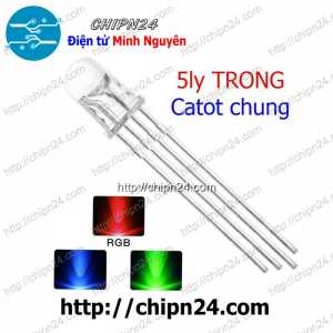 [10 con] (TK18, H16) Led 5mm Trong 7 Màu RGB 4 chân Âm chung