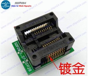 Đế nạp IC dán SOP-20 Thân Rộng (1.27mm) (Đế Chuyển IC Chân Dán qua Chân Cắm, Socket Adapter Programmer IC)