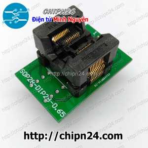 Đế nạp IC dán TSSOP-20 Thân Hẹp (0.65mm) (Thân IC 4.4mm) (Đế Chuyển IC Chân Dán qua Chân Cắm, Socket Adapter Converter Programmer IC Test)