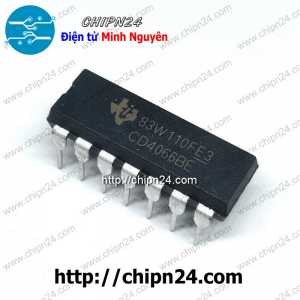 IC CD4066 DIP-14 Hàng Tốt TI (CD4066BE 4066) (IC khóa tương tự và số 2 chiều)