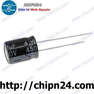 (F247) Tụ hóa 4.7uF 450V Đen (10x13mm)