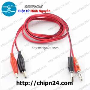 (P246) Dây Chuối Cá sấu - Dây Đầu Jack chuối 910 và Kẹp Cá Sấu 2 Dây 1 Mét