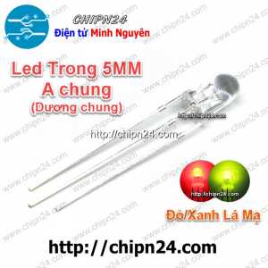 [25 con] (TK7) Led 2 màu 3 chân 5MM Trong Dương chung (Đỏ/Xanh Lá Mạ)