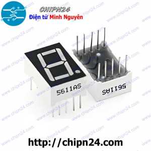 (C65) Led 7 Đoạn 0.56 inch 1 Số Dương chung (Sáng Đỏ) 13x19mm (Led 7 Thanh)