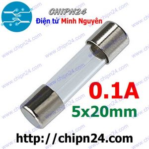 [10 cái] Cầu Chì Ống 5x20mm 0.1A 250V (Cầu chì Ống thủy tinh)