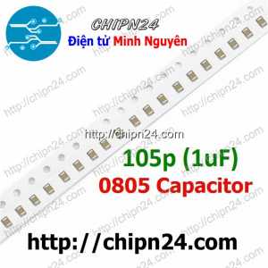 [25 con] (G28) Tụ dán SMD 0805 105p 50V 10% (1000nF 1uF 105K 105) (2.0x1.2mm)
