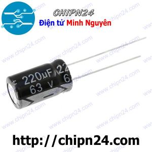 [10 con] Tụ hóa 220uF 63V Đen (10x17mm)