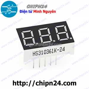 (C75) Led 7 Đoạn 0.36 inch 3 Số Dương chung (Sáng Đỏ) (Led 7 Thanh)