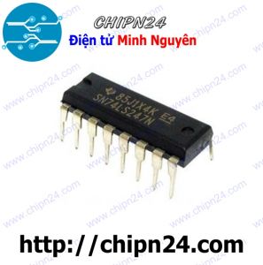 (DIP) IC 74247 74LS247 DIP-16 (SN74LS247N) (IC giải mã nhị phân sang số trên led 7 đoạn)