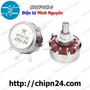 [F152] Biến trở 2W WTH118 Trắng 470K (WTH118-2W 1A, Biến trở công nghiệp, Biến trở công suất)