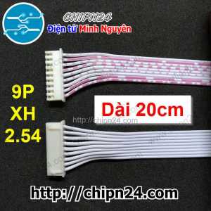 (P16) Dây bẹ trắng 9P XH2.54mm 2 đầu cắm dài 20cm