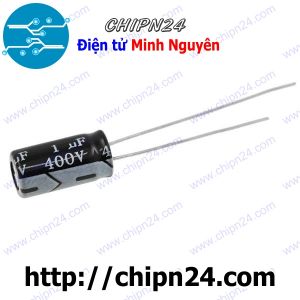 [10 con] (F246) Tụ hóa 1uF 400V Đen (6x12mm)