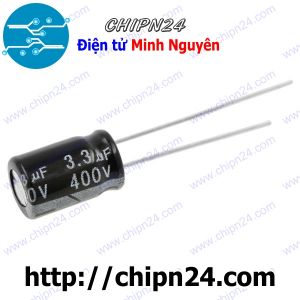 [10 con] (F247) Tụ hóa 3.3uF 400V Đen (8x12mm)