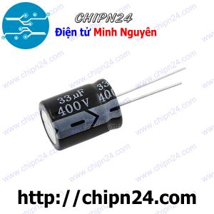 (F248) Tụ hóa 33uF 400V Đen (16x20mm)