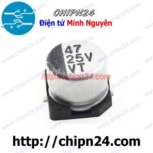 [KG2] Tụ nhôm 47uF 25V 6.3x5.4mm (SMD Dán)