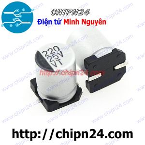 Tụ nhôm 220uF 25V 8x10mm (SMD Dán)