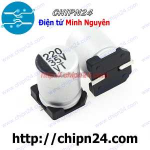 (K298) Tụ nhôm 220uF 35V 8x10mm (SMD Dán)