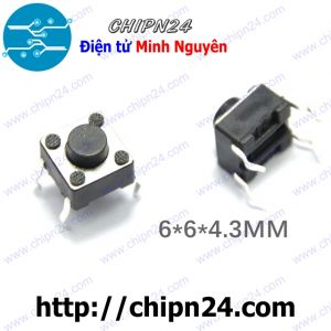 [10 cái] (F62) Nút nhấn 4 chân 6x6x4.3mm DIP