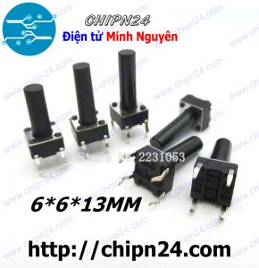 [10 cái] (F62) Nút nhấn 4 chân 6x6x13mm DIP