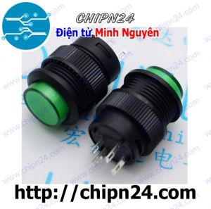 [F86] Nút nhấn tự giữ có đèn phi 16 Xanh Lá R16-503AD 3A 250V