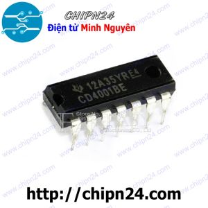 IC CD4001 DIP-14 (CD4001BE 4001) (IC Cổng NOR (4 Cổng NOR 2 ngõ vào))