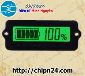 Màn hình LCD báo dung lượng pin, acquy 12V 24V (Màu Xanh Lá) LY6W