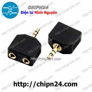 (F113.2) Đầu chia Jack Audio 3.5mm Vàng 1 ngõ ra 2