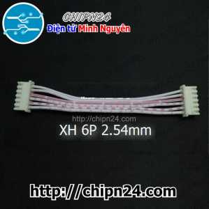 (P5) Dây bẹ trắng 6P XH2.54mm 2 đầu cắm dài 10cm