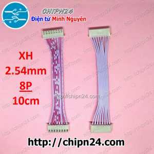 (P7) Dây bẹ trắng 8P XH2.54mm 2 đầu cắm dài 10cm