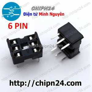 [10 cái] Đế IC 6P (DIP-6) (Đế cắm IC 6 chân)