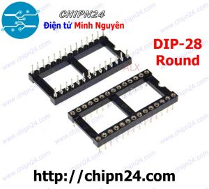 Đế IC 28P Tròn Khe Rộng (DIP-28 Tròn) (Đế cắm IC 28 chân Tròn)
