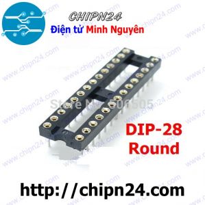 (F142) Đế IC 28P Tròn Khe Hẹp (DIP-28 Tròn) (Đế cắm IC 28 chân Tròn)