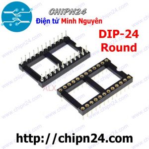 Đế IC 24P Tròn Khe Rộng (DIP-24 Tròn) (Đế cắm IC 24 chân Tròn)