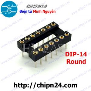 Đế IC 14P Tròn (DIP-14 Tròn) (Đế cắm IC 14 chân Tròn)